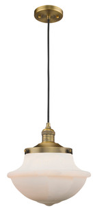 Oxford - 1 Light - 12 inch - Brushed Brass - Cord hung - Mini Pendant (201C-BB-G541-LED)