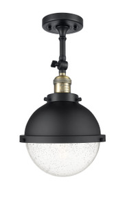 Hampden - 1 Light - 9 inch - Black Antique Brass - Semi-Flush Mount (201F-BAB-HFS-84-BK)