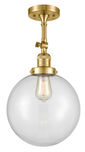 Beacon - 1 Light - 10 inch - Satin Gold - Semi-Flush Mount (201F-SG-G202-10-LED)