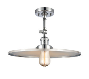 Railroad - 1 Light - 16 inch - Polished Chrome - Semi-Flush Mount (201F-PC-MFR-PC-16-LED)