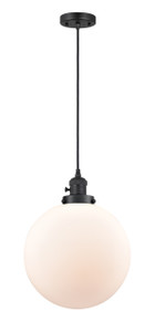 Beacon - 1 Light - 12 inch - Matte Black - Cord hung - Mini Pendant (201CSW-BK-G201-12-LED)