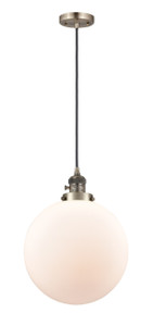 Beacon - 1 Light - 12 inch - Antique Brass - Cord hung - Mini Pendant (201CSW-AB-G201-12-LED)