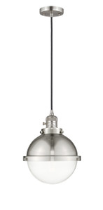 Hampden - 1 Light - 9 inch - Brushed Satin Nickel - Cord hung - Mini Pendant (201CSW-SN-HFS-82-SN-LED)