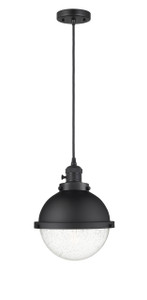 Hampden - 1 Light - 9 inch - Matte Black - Cord hung - Mini Pendant (201CSW-BK-HFS-84-BK-LED)