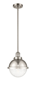 Hampden - 1 Light - 9 inch - Brushed Satin Nickel - Stem Hung - Mini Pendant (201S-SN-HFS-84-SN)