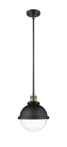 Hampden - 1 Light - 9 inch - Black Antique Brass - Stem Hung - Mini Pendant (201S-BAB-HFS-82-BK)
