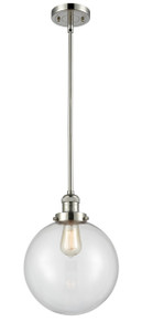 Beacon - 1 Light - 10 inch - Polished Nickel - Stem Hung - Mini Pendant (201S-PN-G202-10-LED)