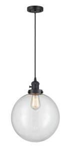 Beacon - 1 Light - 12 inch - Matte Black - Cord hung - Mini Pendant (201CSW-BK-G202-12)