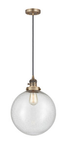 Beacon - 1 Light - 12 inch - Brushed Brass - Cord hung - Mini Pendant (201CSW-BB-G204-12)
