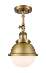 Hampden - 1 Light - 7 inch - Brushed Brass - Semi-Flush Mount (201F-BB-HFS-61-BB-LED)