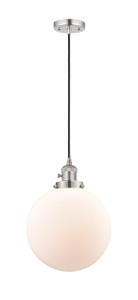 Beacon - 1 Light - 10 inch - Polished Nickel - Cord hung - Mini Pendant (201CSW-PN-G201-10-LED)
