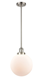 Beacon - 1 Light - 10 inch - Brushed Satin Nickel - Stem Hung - Mini Pendant (201S-SN-G201-10)