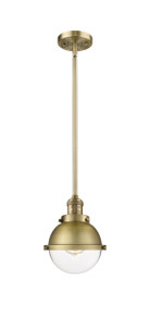 Hampden - 1 Light - 7 inch - Brushed Brass - Stem Hung - Mini Pendant (201S-BB-HFS-62-BB-LED)