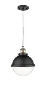 Hampden - 1 Light - 9 inch - Black Antique Brass - Cord hung - Mini Pendant (201C-BAB-HFS-82-BK)