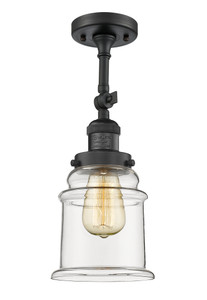 Canton - 1 Light - 6 inch - Matte Black - Semi-Flush Mount (201F-BK-G182-LED)