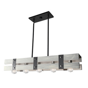 Barnyard 5 Light Beach Wood Island Light (AC11275BW)