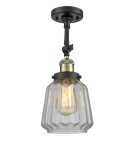 Chatham - 1 Light - 7 inch - Black Antique Brass - Semi-Flush Mount (201F-BAB-G142)