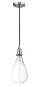Bare Bulb - 1 Light - 2 inch - Brushed Satin Nickel - Cord hung - Mini Pendant (200C-SN-BB164LED)