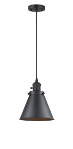 Appalachian - 1 Light - 8 inch - Matte Black - Cord hung - Mini Pendant (201CSW-BK-M13-BK-LED)