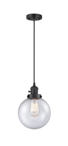 Beacon - 1 Light - 8 inch - Matte Black - Cord hung - Mini Pendant (201CSW-BK-G204-8-LED)