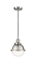 Hampden - 1 Light - 7 inch - Brushed Satin Nickel - Cord hung - Mini Pendant (201C-SN-HFS-62-SN-LED)