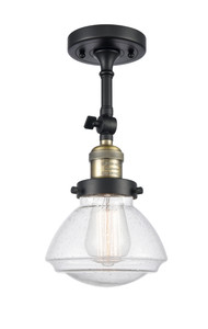 Olean - 1 Light - 7 inch - Black Antique Brass - Semi-Flush Mount (201F-BAB-G324)
