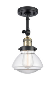 Olean - 1 Light - 7 inch - Black Antique Brass - Semi-Flush Mount (201F-BAB-G322)