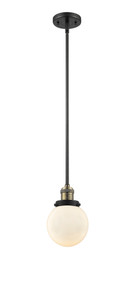 Beacon - 1 Light - 6 inch - Black Antique Brass - Stem Hung - Mini Pendant (201S-BAB-G201-6-LED)