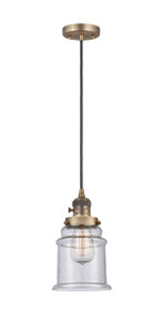 Canton - 1 Light - 6 inch - Brushed Brass - Cord hung - Mini Pendant (201CSW-BB-G184-LED)