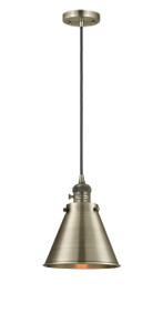 Appalachian - 1 Light - 8 inch - Antique Brass - Cord hung - Mini Pendant (201CSW-AB-M13-AB) Appalachian - 1 Light - 8 inch - Antique Brass - Cord hung - Mini Pendant (201CSW-AB-M13-AB)