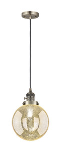 Beacon - 1 Light - 8 inch - Antique Brass - Cord hung - Mini Pendant (201CSW-AB-G208-8)