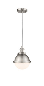 Hampden - 1 Light - 7 inch - Brushed Satin Nickel - Cord hung - Mini Pendant (201C-SN-HFS-61-SN)