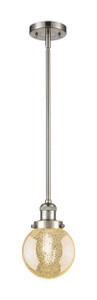 Beacon - 1 Light - 6 inch - Brushed Satin Nickel - Stem Hung - Mini Pendant (201S-SN-G208-6)