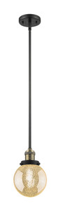 Beacon - 1 Light - 6 inch - Black Antique Brass - Stem Hung - Mini Pendant (201S-BAB-G208-6)