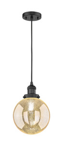 Beacon - 1 Light - 8 inch - Matte Black - Cord hung - Mini Pendant (201C-BK-G208-8)