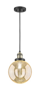 Beacon - 1 Light - 8 inch - Black Antique Brass - Cord hung - Mini Pendant (201C-BAB-G208-8)
