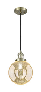 Beacon - 1 Light - 8 inch - Antique Brass - Cord hung - Mini Pendant (201C-AB-G208-8)