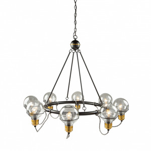 Martina 8 Light Black & Brushed Brass Chandelier (AC11728BK)