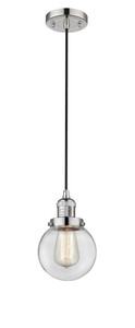 Beacon - 1 Light - 6 inch - Polished Nickel - Cord hung - Mini Pendant (201C-PN-G202-6-LED)