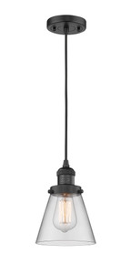 Cone - 1 Light - 6 inch - Matte Black - Cord hung - Mini Pendant (201C-BK-G62-LED)