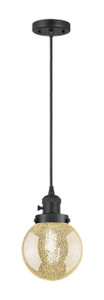 Beacon - 1 Light - 6 inch - Matte Black - Cord hung - Mini Pendant (201CSW-BK-G208-6)