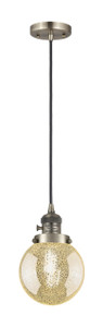Beacon - 1 Light - 6 inch - Antique Brass - Cord hung - Mini Pendant (201CSW-AB-G208-6)
