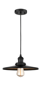Appalachian - 1 Light - 12 inch - Matte Black - Cord hung - Mini Pendant (201C-BK-MFR-BK-12)