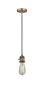 Bare Bulb - 1 Light - 3 inch - Brushed Brass - Cord hung - Mini Pendant (201CSW-BB)