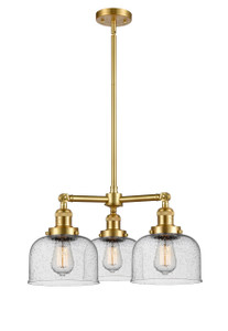 Bell - 3 Light - 22 inch - Satin Gold - Stem Hung - Chandelier (207-SG-G74-LED)