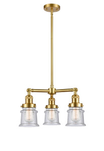 Canton - 3 Light - 18 inch - Satin Gold - Stem Hung - Chandelier (207-SG-G184S)
