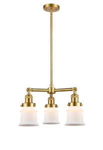 Canton - 3 Light - 18 inch - Satin Gold - Stem Hung - Chandelier (207-SG-G181S)