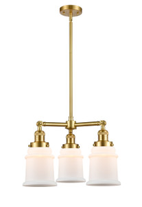 Canton - 3 Light - 18 inch - Satin Gold - Stem Hung - Chandelier (207-SG-G181-LED)