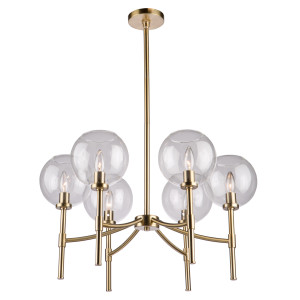 Hamilton 6 Light Satin Brass Chandelier (SC13126SB)