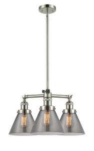 Cone - 3 Light - 22 inch - Polished Nickel - Stem Hung - Chandelier (207-PN-G43-LED)